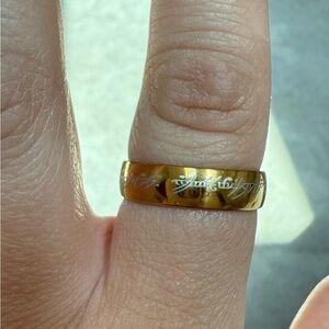 Gold Ring with Inscription Accent